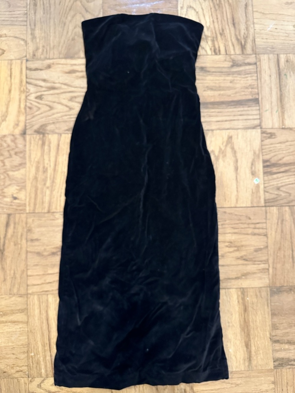 rag & bone Strapless Black Velvet Column Dress